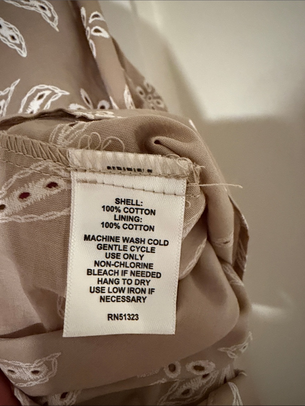 Halogen Tan Top with White Leaf Print - Picture 6 of 6